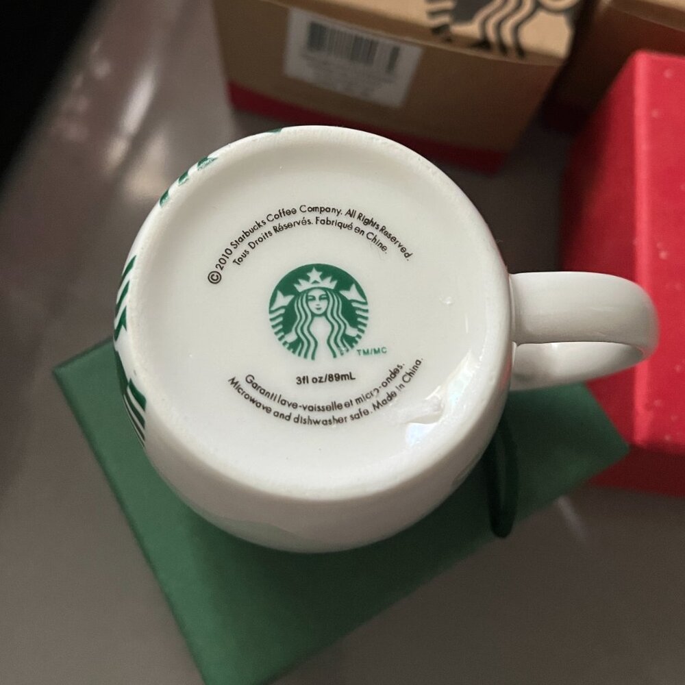Set of 2 ceramic "You are Here" ornaments & set of 2 demi 3 ounce cups - Picture 3 of 10